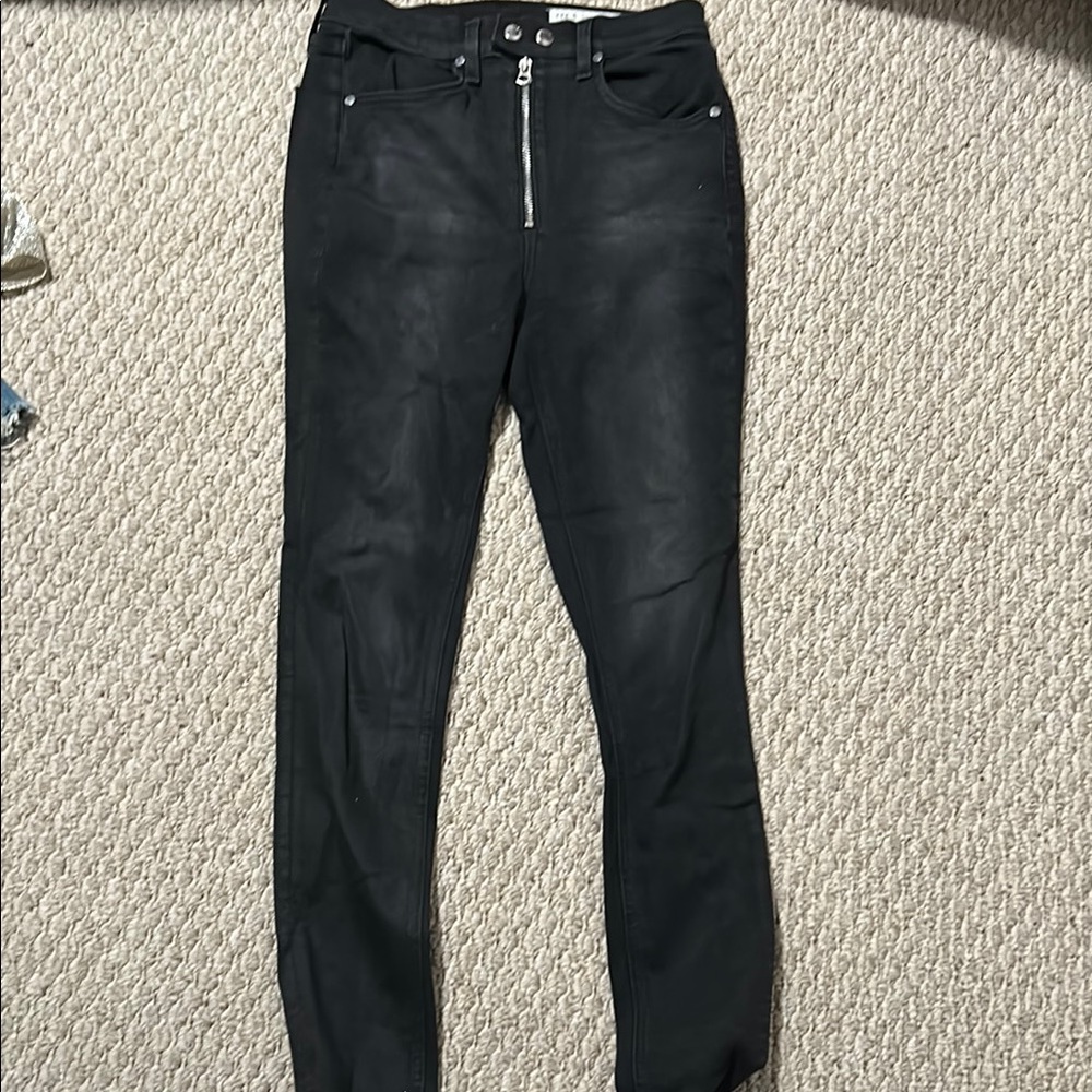 Rag & bone black jeans with Silver Zipper